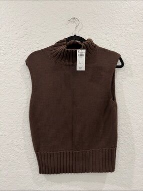 Abercrombie & Fitch Brown Sleeveless Turtleneck Sweater Vest NWT